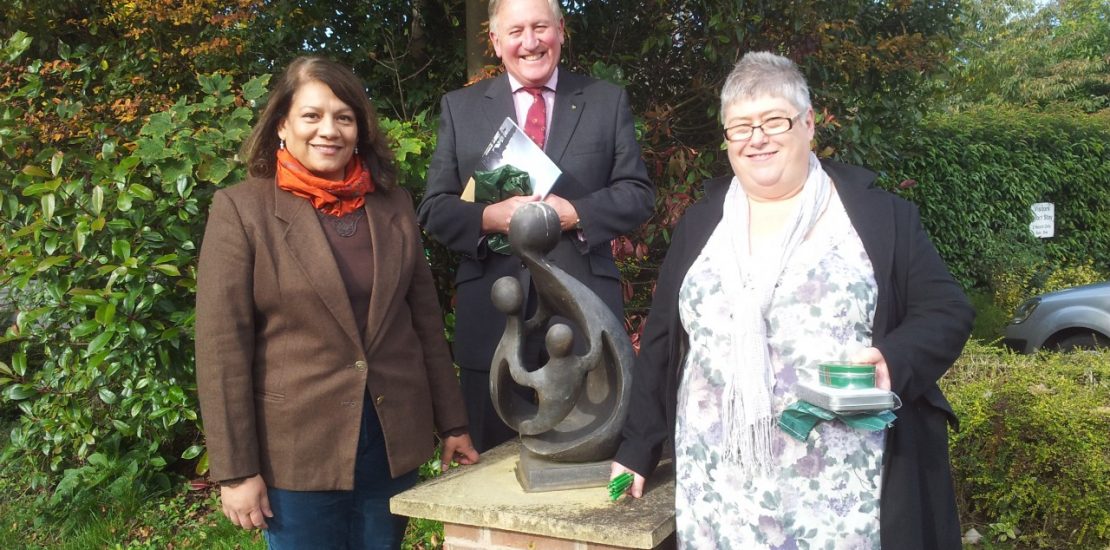 Valerie with Acorn's Chief Executive David Strudley and Head of Care Anne Small